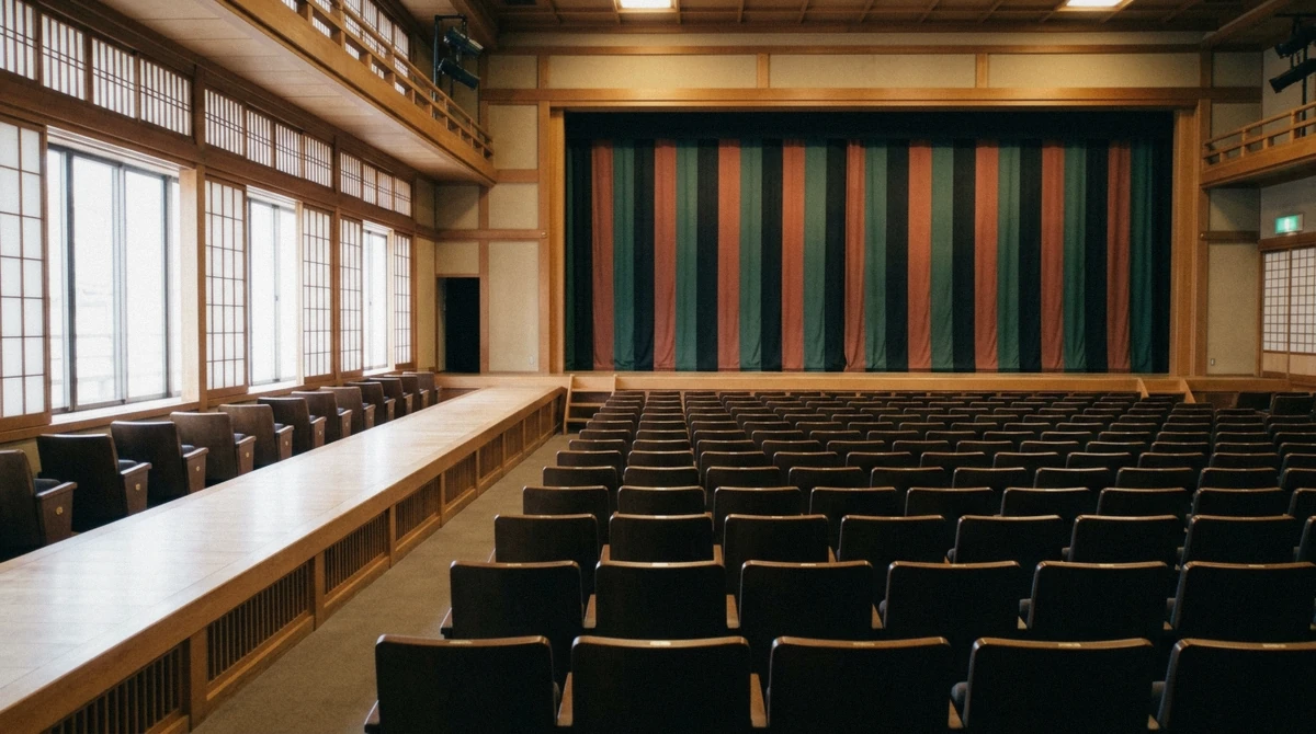 The ticket booth of a Kyoto kaburenjo theatre where seasonal geisha dance tickets are sold at posted 2026 prices